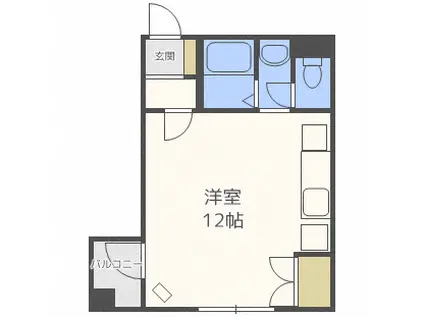 ウエスト CANAL(ワンルーム/5階)の間取り写真