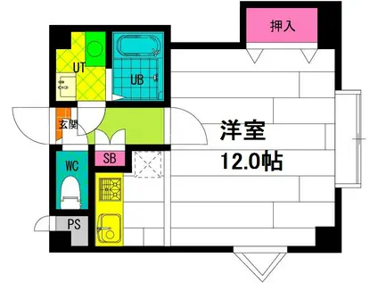 マッシモフェミニール川沿(1K/2階)の間取り写真