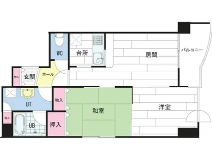 LE CIEL大通(2LDK/6階)の間取り写真