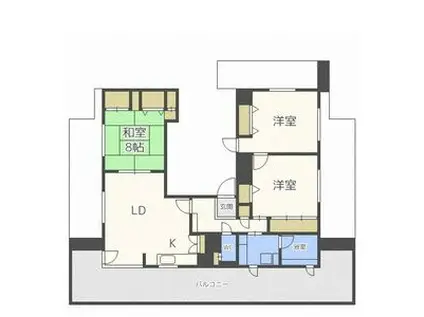 三和マンション(3LDK/13階)の間取り写真