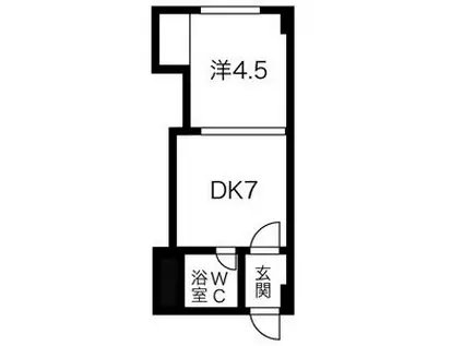 ロードサイド24(ワンルーム/4階)の間取り写真