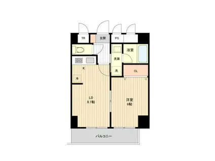 アーバンフラッツ豊平4条(1LDK/8階)の間取り写真