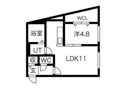 PCHE裏参道(1LDK/1階)の間取り写真
