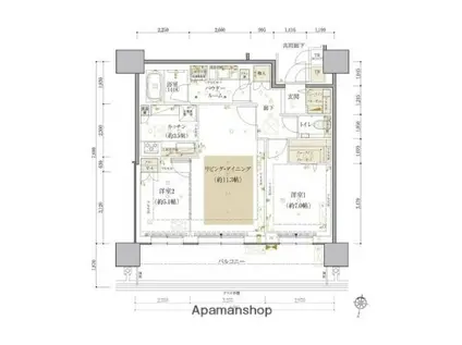 ONE札幌ステーションタワー(2LDK/43階)の間取り写真