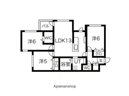 L・A大通(3LDK/2階)の間取り写真