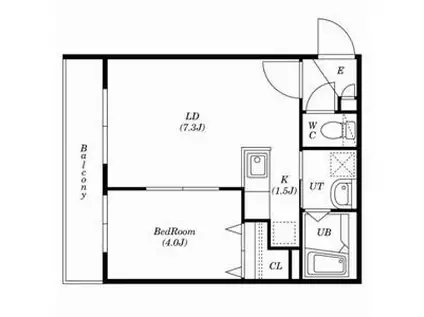 TSUBAKI SQUARE静修学園前ツバキスクエアセイシュウ(1LDK/2階)の間取り写真