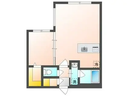 カレラ学園前(1LDK/2階)の間取り写真