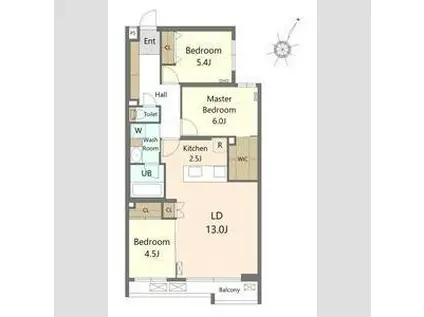 SーRESIDENCE南円山BLAZE(3LDK/5階)の間取り写真