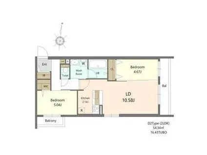 S-RESIDENCE医大南ALTIER(2LDK/1階)の間取り写真