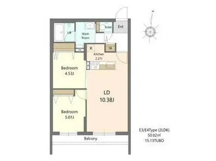S-RESIDENCE医大南ALTIER(2LDK/1階)の間取り写真