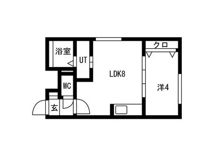 ラフィーネ発寒南(1LDK/3階)の間取り写真
