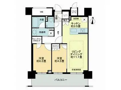 ザ・ライオンズ札幌植物園YAYOI GARDENS(2LDK/14階)の間取り写真