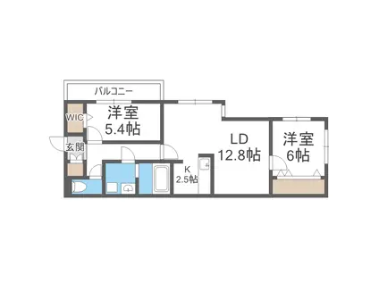 THE MODERN 伏見(2LDK/3階)の間取り写真