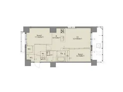 ジラフ大通西15プレミア(2LDK/4階)の間取り写真