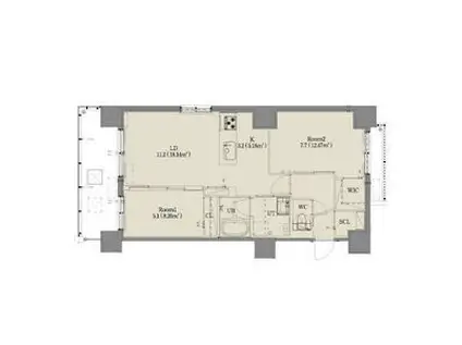 ジラフ大通西15プレミア(2LDK/4階)の間取り写真