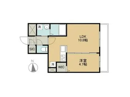 PARICI南平岸(1LDK/3階)の間取り写真