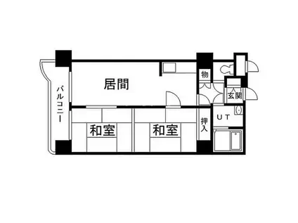 シティマンション五十嵐(2LDK/10階)の間取り写真