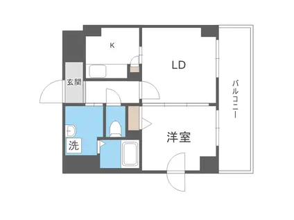 I-FRONT NAEBO (1LDK/4階)の間取り写真
