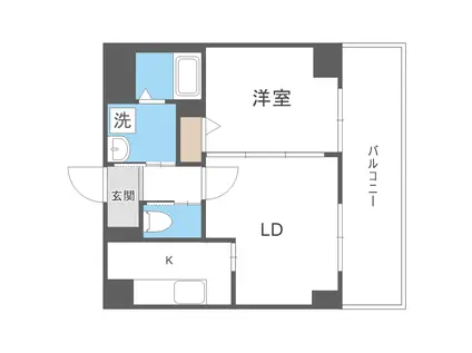 I-FRONT NAEBO (1LDK/4階)の間取り写真