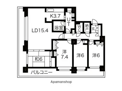 ヴェルドミール裏参道(4LDK/4階)の間取り写真