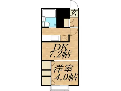 裏参道テラス(1DK/1階)の間取り写真