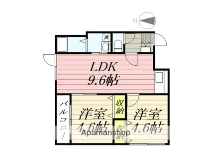 MANYSCOURTN6(2LDK/3階)の間取り写真