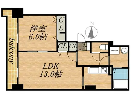 ティアラタワー中島倶楽部(1LDK/20階)の間取り写真