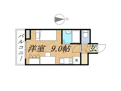 スカイハイツ(ワンルーム/8階)の間取り写真