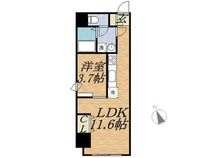 カサトレスネオ(1LDK/2階)の間取り写真