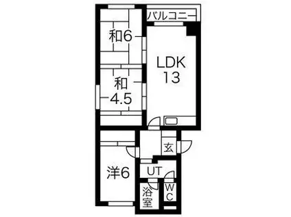 ドミ西野(3LDK/3階)の間取り写真