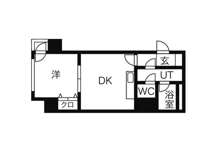 コートロティ大通(1LDK/7階)の間取り写真