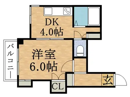 エンドレス三井南5条Ⅰ(1K/3階)の間取り写真