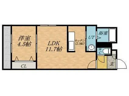 MCティンクⅡ(1LDK/2階)の間取り写真