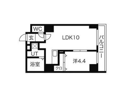 パークヒルズ中央25(1LDK/4階)の間取り写真