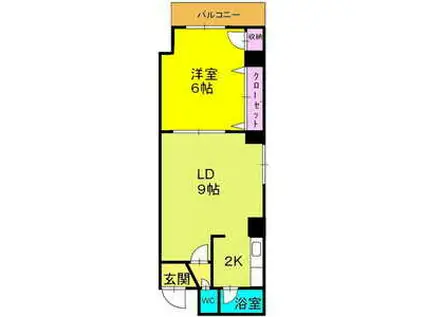 スタジオ108裏参道(1LDK/2階)の間取り写真