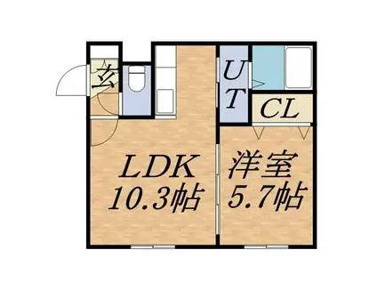 SERENO(1LDK/1階)の間取り写真
