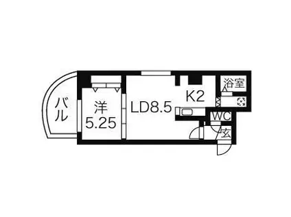 パークヒルズU・D・A(1LDK/7階)の間取り写真