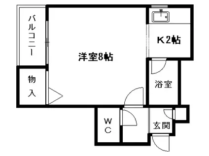 ウインダムヒル医大前(1K/3階)の間取り写真