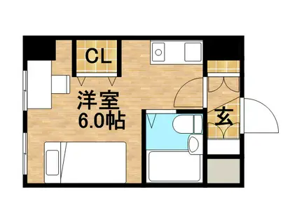カサフォルテ(ワンルーム/4階)の間取り写真