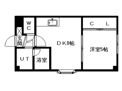 ソレイユ(1LDK/4階)の間取り写真