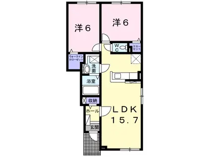 ドーレ Ⅱ(2LDK/1階)の間取り写真