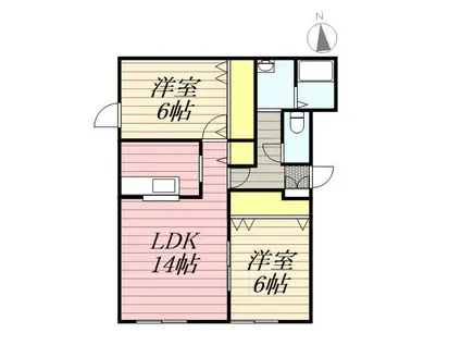 コートシンフォニーⅠ(2LDK/2階)の間取り写真