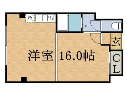 シャトウ山鼻(ワンルーム/4階)の間取り写真