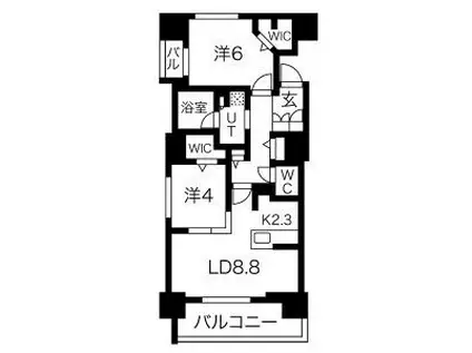 ブランズ札幌南7条(2LDK/15階)の間取り写真