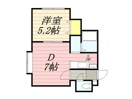 メゾンパークス南28(1LDK/2階)の間取り写真