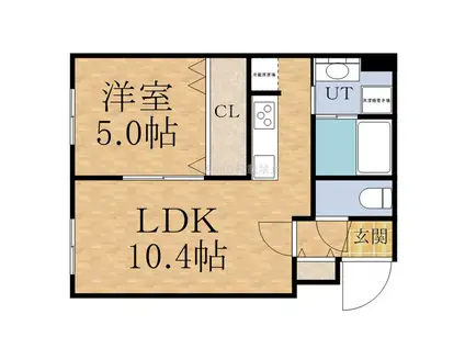 レクセラ 豊平公園(1LDK/4階)の間取り写真