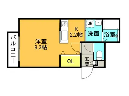 BORN1214(1K/3階)の間取り写真