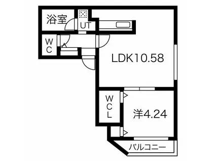 グランピエール本郷通(1LDK/2階)の間取り写真