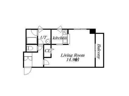 中鉱ビル(1K/7階)の間取り写真