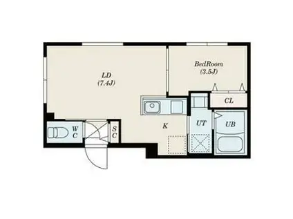 レジデンス円山北(1LDK/4階)の間取り写真